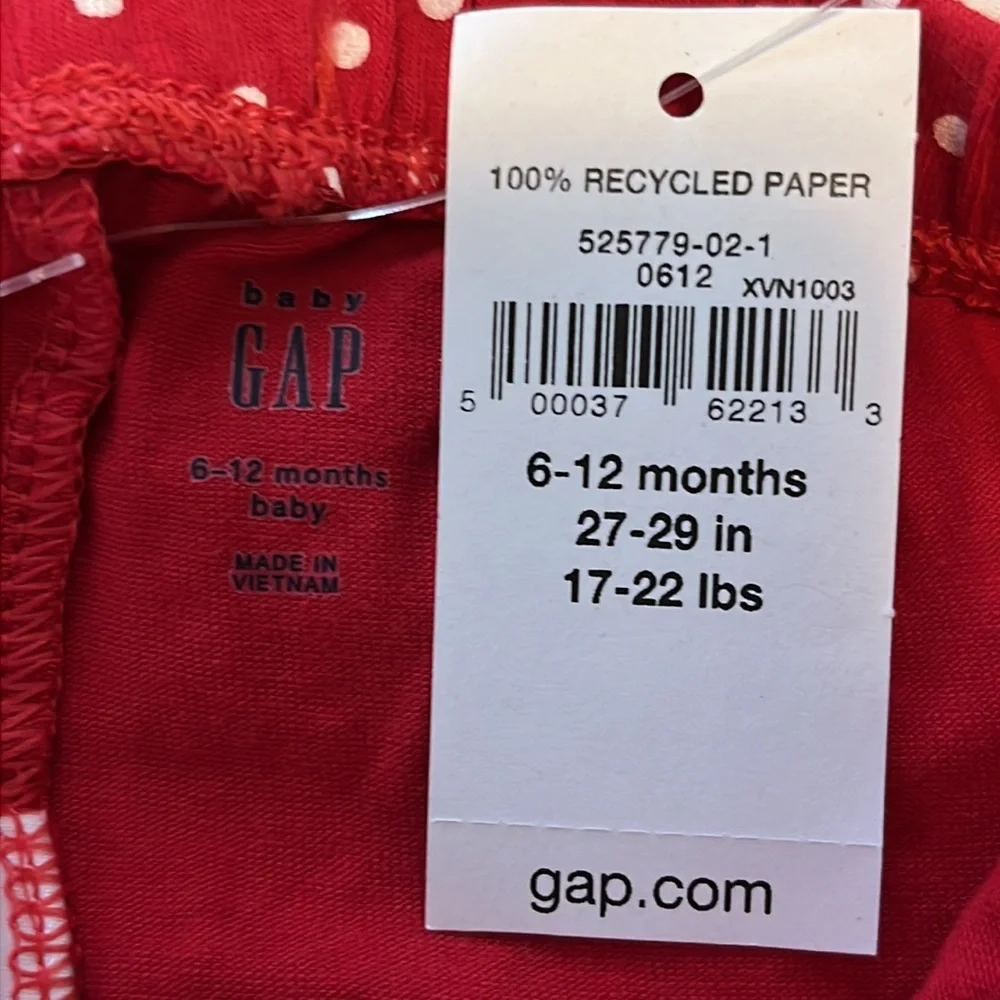BabyGap Minnie Mouse onesie and red leggings outfit